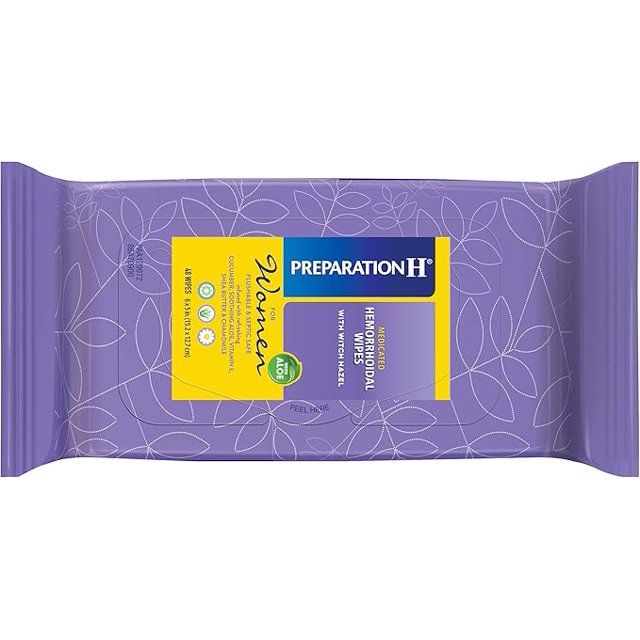 Preparation H Women's Hemorrhoid Wipes, Medicated Wipes for Burning and