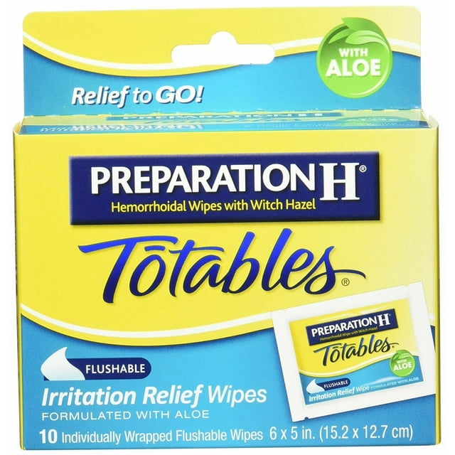 Preparation Hemorrhoidal Wipes Flushable w/ Witch Hazel, 10 ct, 2Pack