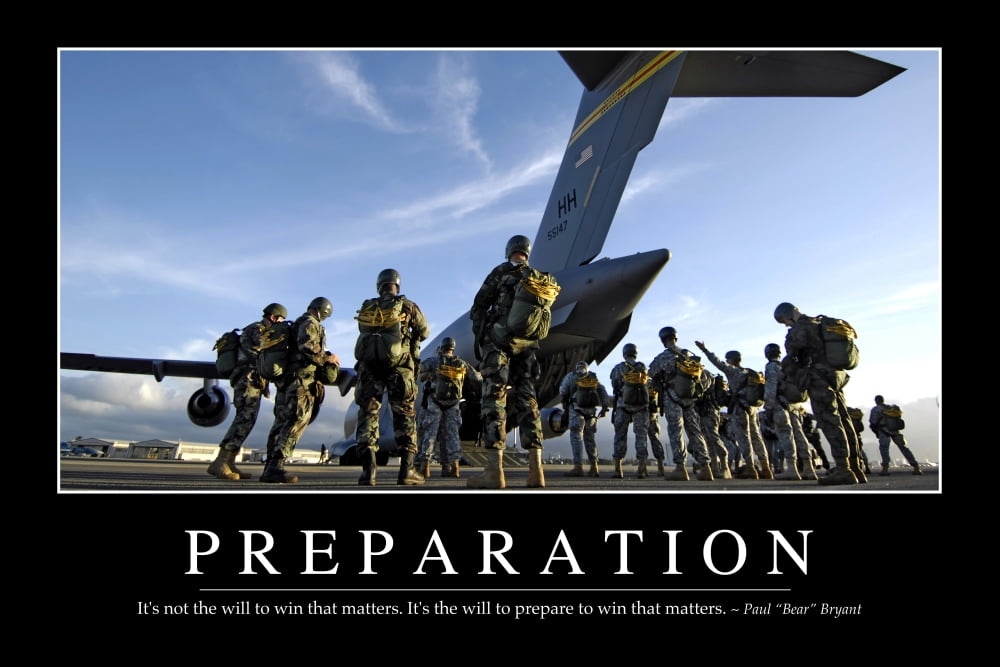 Preparation Inspirational Quote and Motivational Poster Canvas Art - Stocktrek Images (34 x 23)