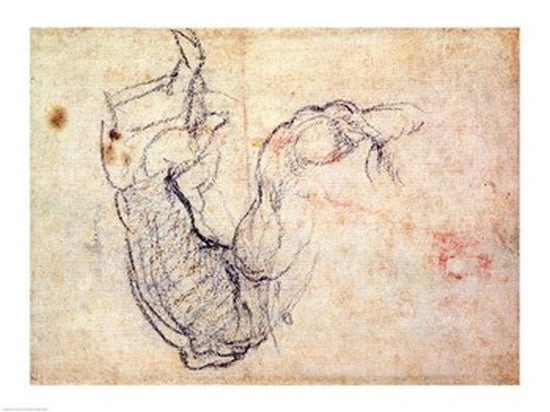 Preparatory Study for the Arm of Christ in the Last Judgement 1535-41 Canvas Art - Michelangelo Buonarroti (24 x 18)
