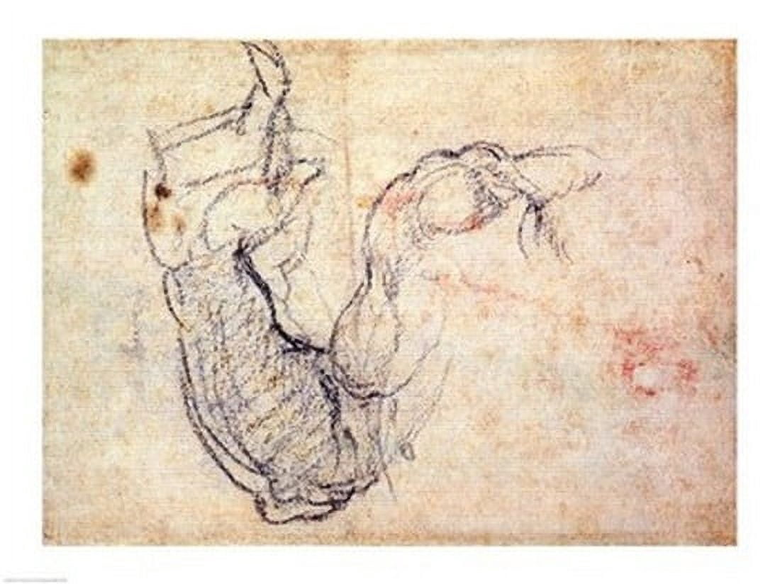 Preparatory Study for the Arm of Christ in the Last Judgement 1535-41 Canvas Art - Michelangelo Buonarroti (36 x 24)