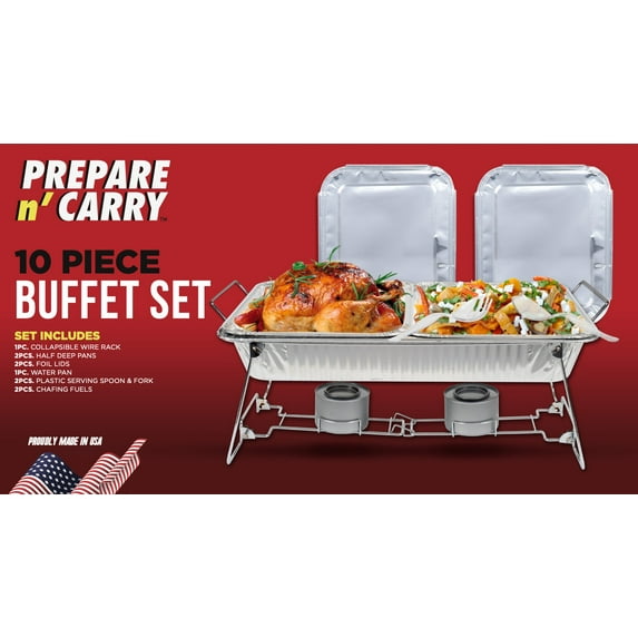 Prepare N' Carry Aluminum Buffet Set, 10 Piece
