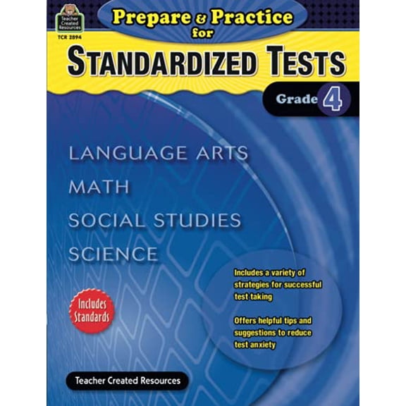 Pre-Owned Prepare & Practice for Standardized Tests Grade 4 (Paperback 9781420628944) by Julia McMeans