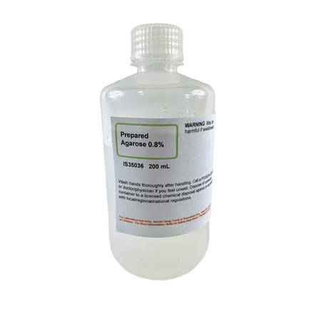 Prepared Agarose 0.8%, 200mL - Reagent Grade - Melt & Pour into Casting Tray - The Curated Chemical Collection by Innovating Science