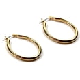 thumbnail image 1 of Classic Oval Gold Tone Hoop Earrings - Timeless Minimalist Fashion Jewelry Gold, 1 of 7