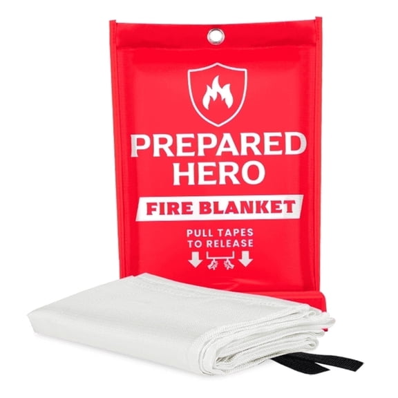 Prepared Hero Emergency Fire Blanket - 1 Pack - Fiberglass Fire Blanket for Home & Kitchen, 40”x40”