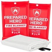 Prepared Hero Emergency Fire Blanket - 2 Pack - Fiberglass Fire Blanket for Home & Kitchen, 40”x40”