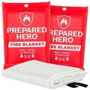 Prepared Hero Emergency Fire Blanket - 2 Pack - Fiberglass Fire Blanket for Home & Kitchen, 40”x40”