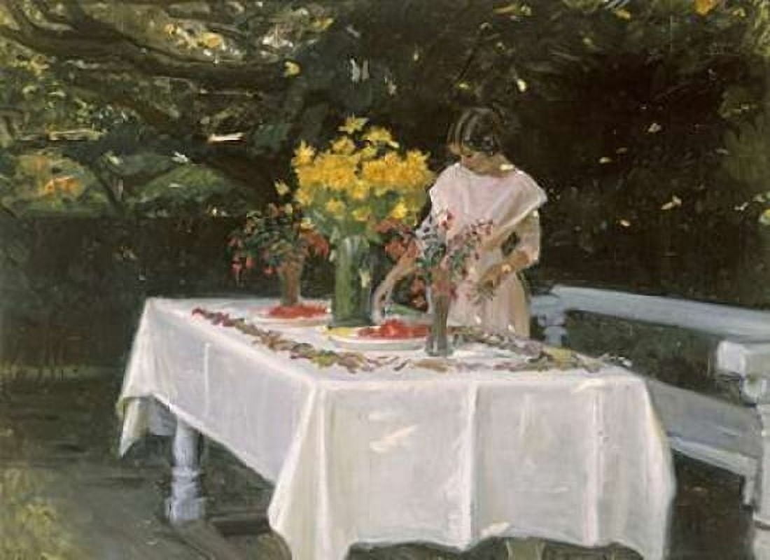 Preparing The Table Canvas Art - Michael Ancher (18 x 24)
