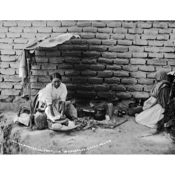 Preparing Tortillas In Aguas Calientes History (24 x 18)