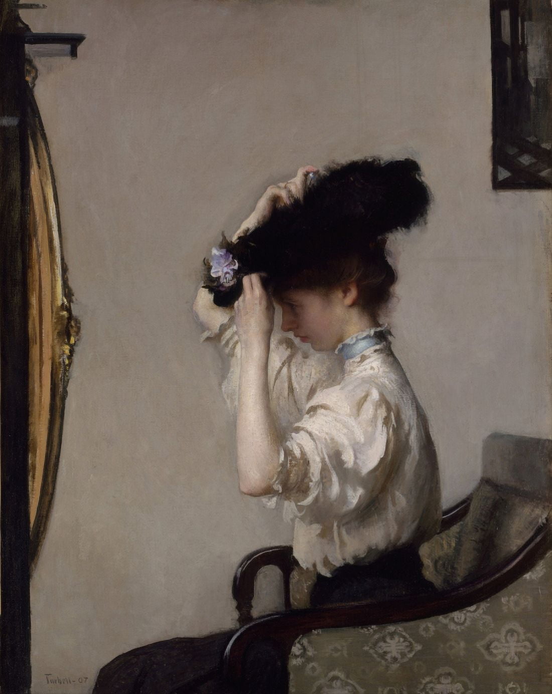 Preparing for the Matine Canvas Art - Edmund Charles Tarbell (18 x 24)
