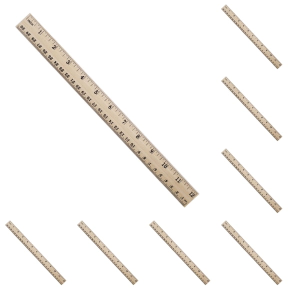 Preplabs 10-Pack Wooden Straight Edge Rulers for Classroom and Home, 11.8" Smooth Wood Rulers with Clear Markings, Ideal for Measuring, Drawing, and Math Activities