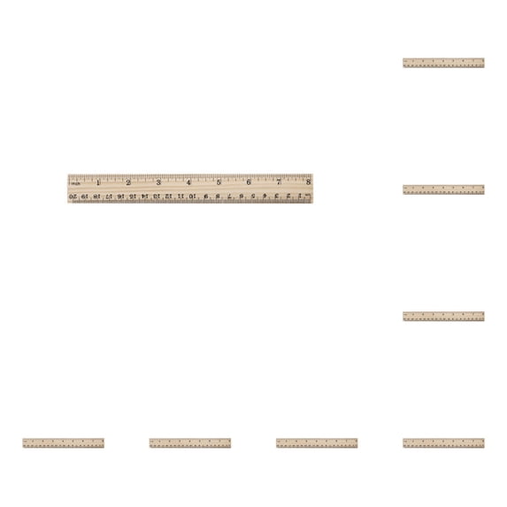 Preplabs 10-Pack Wooden Straight Edge Rulers for School and Home, 7.87" Wood Rulers with Clear Markings, Perfect for Classroom, Art Projects, and Homework