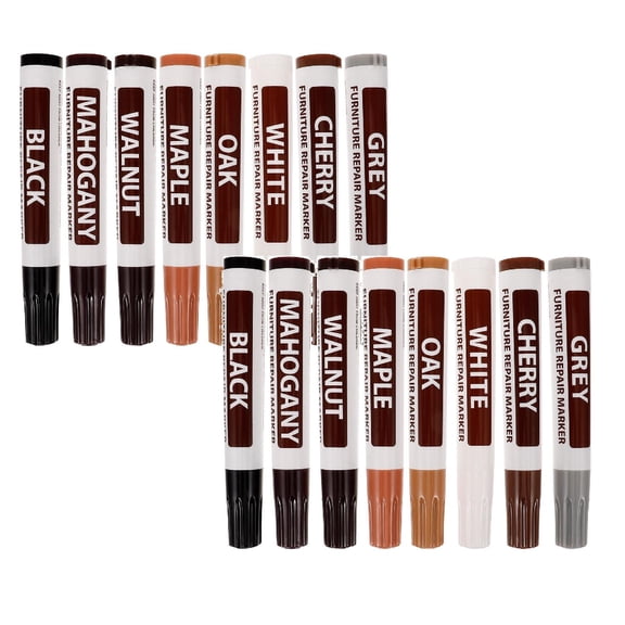 Preplabs 2Pcs Wood Scratch Repair Pens, Multi-Color Markers for Furniture Restoration, Scratch Cover Pens for Wood Floors and Tables