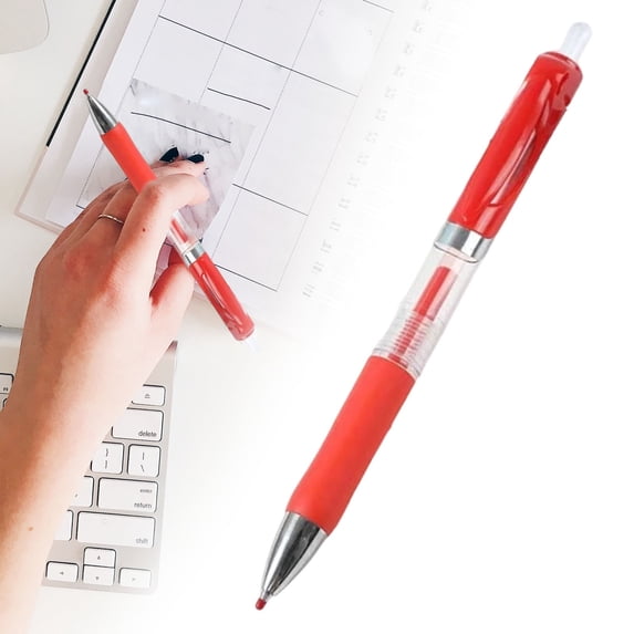 Preplabs 5 PCS Gel Ink Pens, Fine Point 0.5mm, Red Pens with Visible Ink Supply, Ergonomic Soft Grip, Quick-Drying Professional Pens for Office Work and Daily Writing