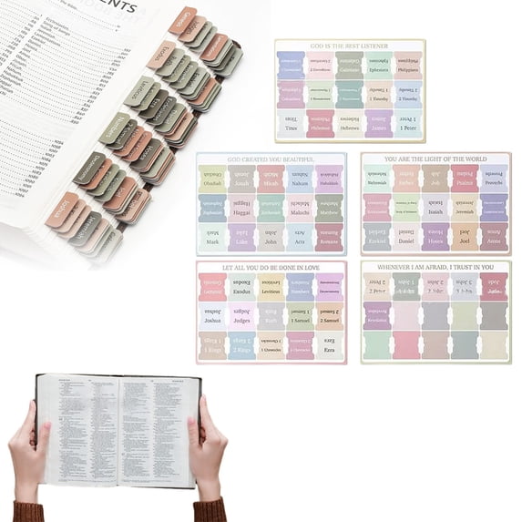 Preplabs Bible Pen Tabs with Laminated Design, Study Index Tabs for Books and Labels, Eco-Friendly and Theme-Based for Personal Organization and Note-Taking