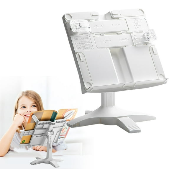 Preplabs Book Stand Laptop Stand Adjustable Book Holder Tray Multifunctional Book Stand - Page Clip Reading Rack for Textbook, Tablet, Music Scores