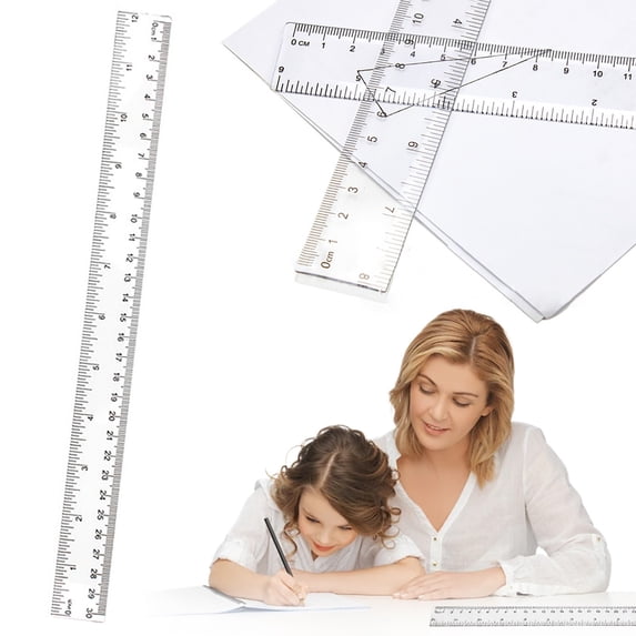 Preplabs Centimeter Scale Plastic Ruler, 15/20/30cm Student Measuring Tool, 1-Piece Artist Designer Supply for Measuring Suitable AS-C-001