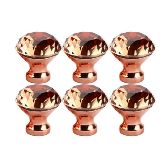 Preplabs Crystal Glass Cabinet Knobs and Single Hole Handles, Diamond Clear Drawer Pull for Furniture Wardrobe, Screw-On Hardware