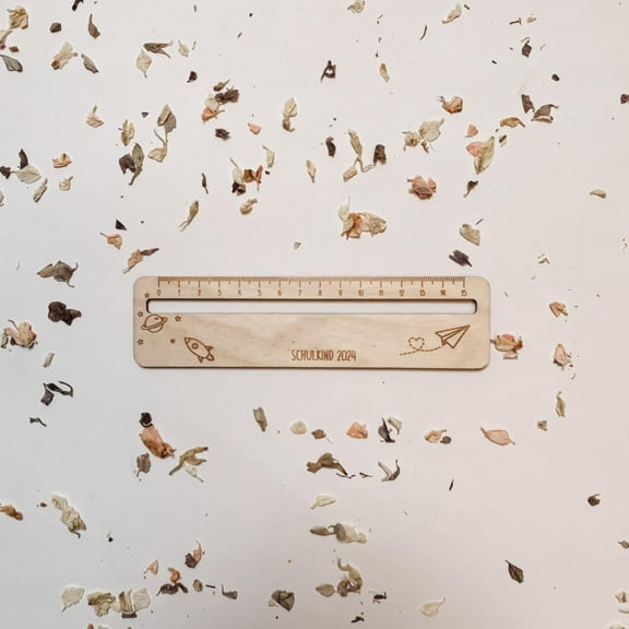 Preplabs Cute Wooden Ruler Personalized Name Engraving - Craft Ruler for DIY & Office