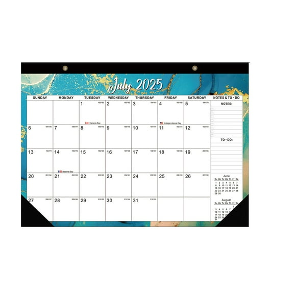 Preplabs Desk Calendar Monthly Desk Pad Calendar for Planning - Abstract Fluid Art 18-Month Wall Planner (July 2025-Dec 2026) Modern Office Calendar