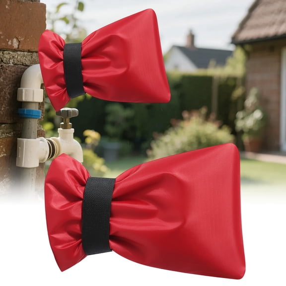 Preplabs Faucet Antifreeze Cover Red A 18*15Cm 22*18Cm 51*20Cm, Outdoor Reusable, Reflective Winter Spout Insulation, Prevents Freezing for Garden Hose Bibs