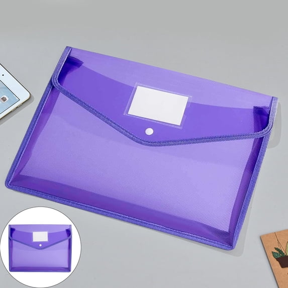Preplabs Snap-Button Document Holder - Transparent Legal Certificate Envelope | Secure File Storage for Contracts