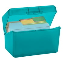 Preplabs Index Card Box Plastic Storage Organizer for Recipe Photos Business Cards