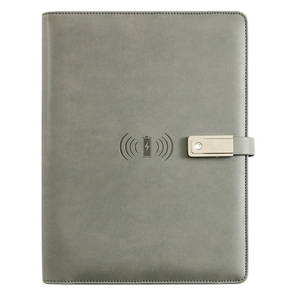 Preplabs Magnetic Charging Notebook A5 Work Organizer, USB/U-Drive Power Hub with Replaceable Paper, Professional Meeting Journal with Modular Sections