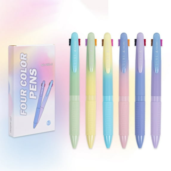 Preplabs Multicolor Ballpoint Pens 0.7mm, Gradient Medium Oil Pen Set for Smooth Writing