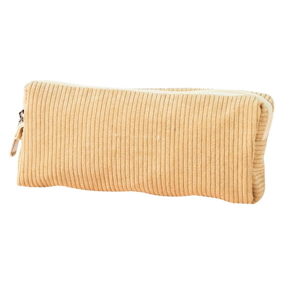 Preplabs Pencil Case - Retro Corduroy Stationery Bag, Artistic Design High Capacity Organizer for Pens Art Tools Multi-Purpose Use