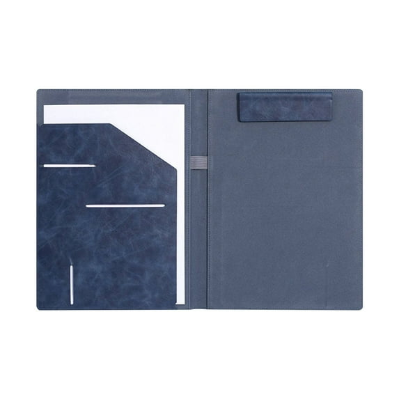 Preplabs Portfolio Folder - Magnetic Clip Leather Padfolio, Interview Resume Document Organizer with Inner Pockets Legal Writing Portfolio