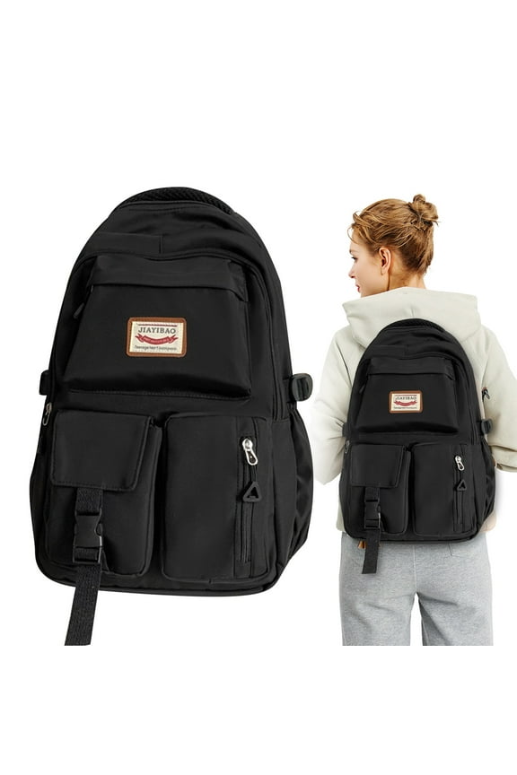 School Backpack for Teens Lightweight Backpack - Black 14" Laptop Rucksack for College/Travel