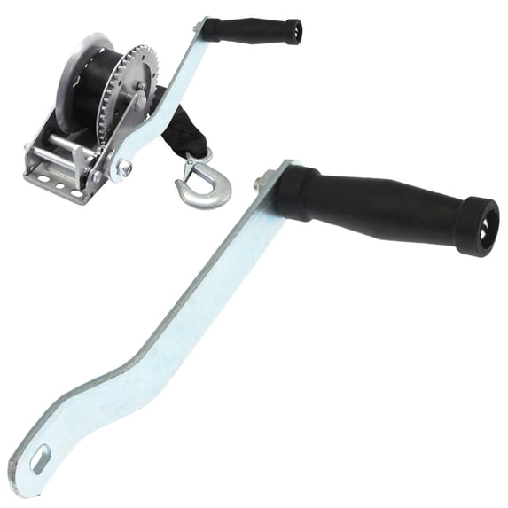 Preplabs Silver Hand Cranked Winch Handle for Marine Vehicle Trailers 23*11, Ergonomic Grip, Durable Metal Construction, Easy Installation, Compatible with Most Trailer Winches