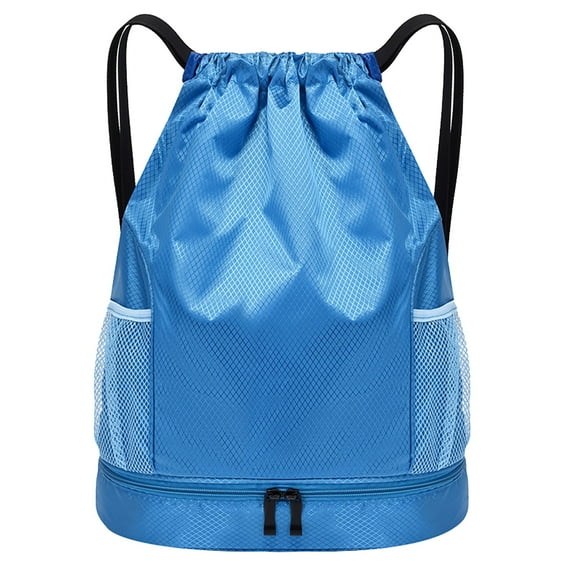 Preplabs Waterproof Drawstring Bag and Gym Sports Sackpack, Lightweight Backpack with Bottle Holder for Fitness Hiking, Tear-Resistant