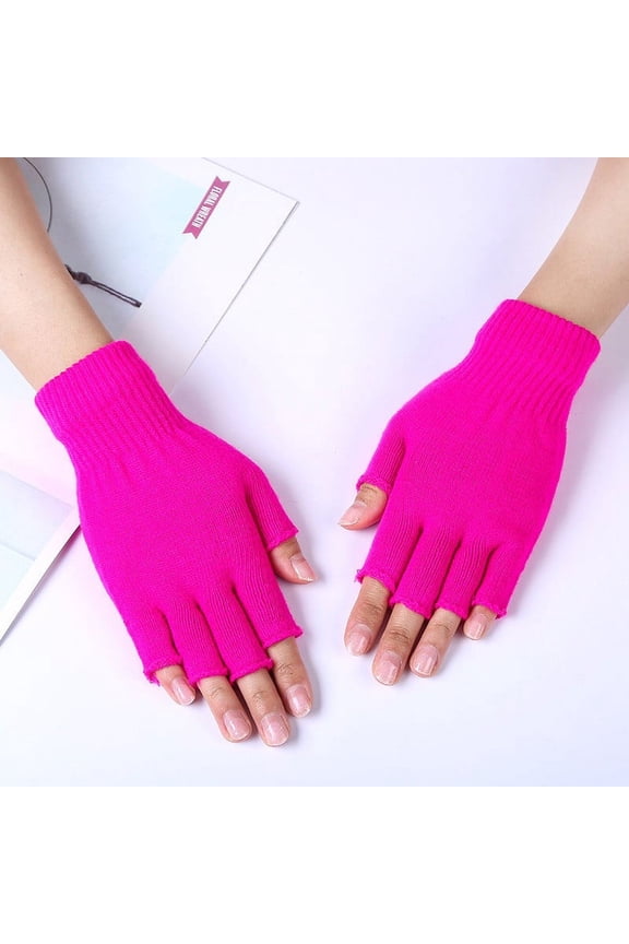 Winter Warm Knitted Fingerless Gloves, Half Finger Mitten for Women Men, 1-Pair Cozy Handwear B for Women Men Winter Warm Knitted Fingerless Half Finger Gloves Knit Mitten AS-C-002