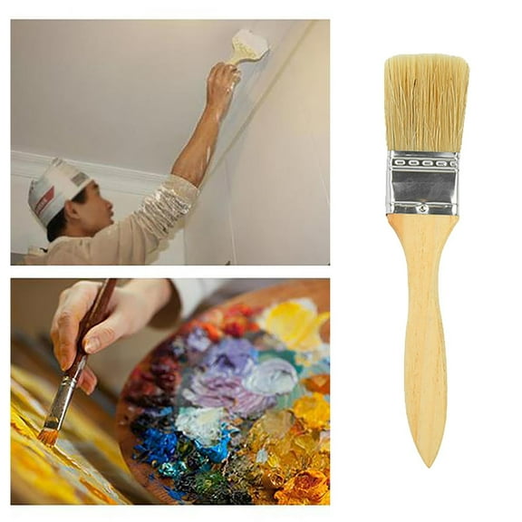 Preplabs Wooden Paint Brush with Barbecue Handle, Multi-Purpose Tool for Home Improvement, Sustainable and Durable for Crafting and DIY Tasks