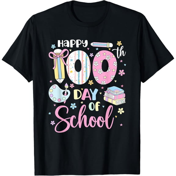 Preppy 100th Day of School Teacher Happy 100 Days Smarter Adult T-shirt