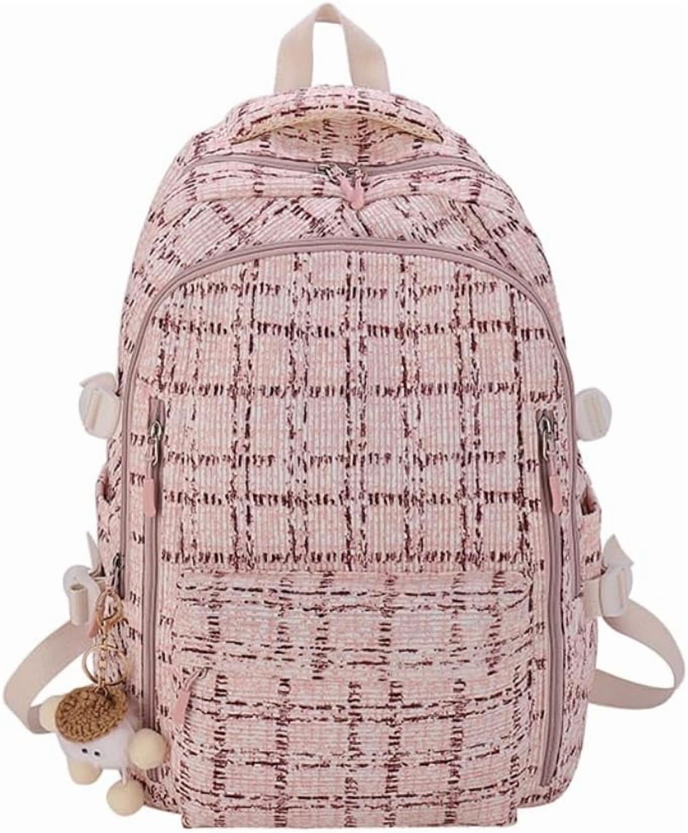 Strawberry Corduroy Backpack Amazon.com: Cute Corduroy Backpack Strawberry Multi Pockets  main image 2