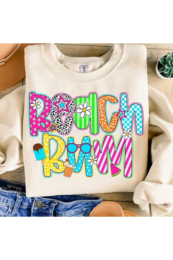 Preppy Beach Bum Shirt, Vacation Shirt, Bright Summer Shirt Design, Beach Shirt, Sun Shirt, Vacation Shirt, Preppy Summer Vibes Colorful Summertime Shirt