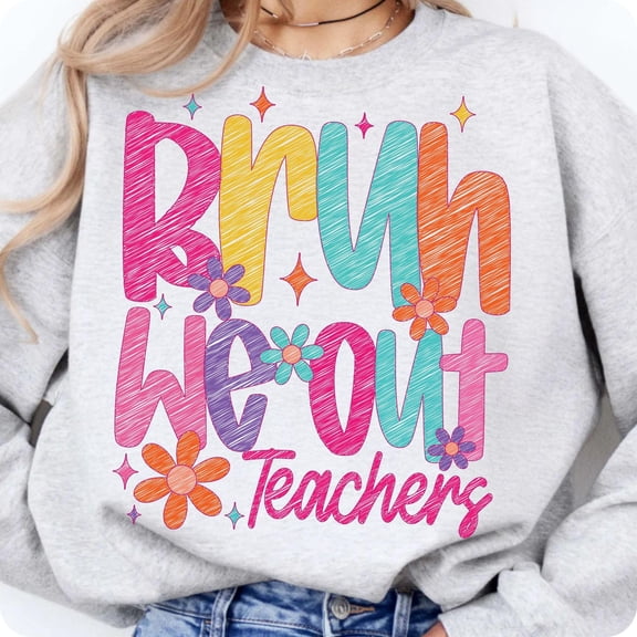 Preppy Bruh We Out Teachers Sweatshirt, Funny Last Day Of School Sweatshirt, End Of Year Teacher Summer Break Sweatshirt, Trendy Teacher Gift Sweatshirt