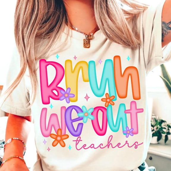 Preppy Bruh We Out Teachers T-shirt, Last Day of School Sublimation, Funny Teacher Summer Break T-shirt, End of Year Teacher Shirt
