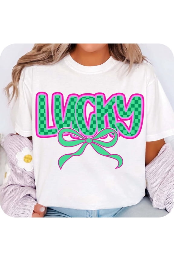 Preppy Checkered Lucky Coquette Shirt, Patricks Coquette Shirt, St. Patricks Day Tee
