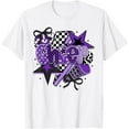 thumbnail image 1 of Preppy Cheer Game Day Cheer Mom Cheerleader Go Cheer Purple T-Shirt Shirts, 1 of 3
