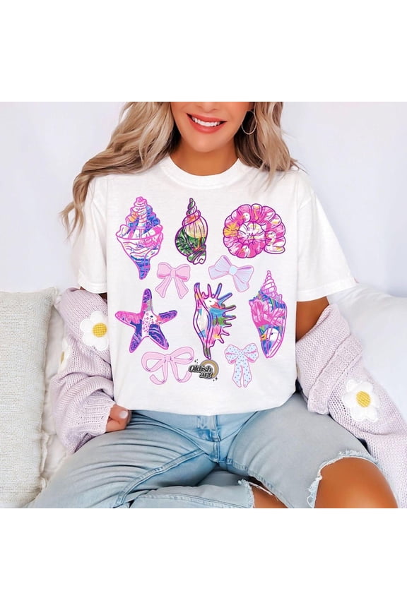 Preppy Coastal Png, Floral Goose Coquette Seas PNG, Boho Summer Png, Beach Png, Summer Coquette Png, Clam, Starfish, Summer Vibes Png