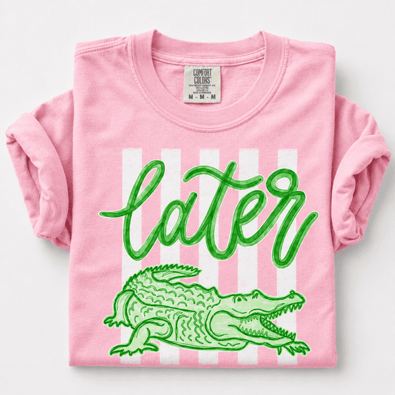 Preppy Comfort Colors Shirt, Later Alligator Tee, Cute Coastal Cowgirl Summer Southern Gift for Women, Trendy, Unisex