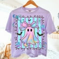 thumbnail image 1 of Preppy Coquette Iridescent Ghost T-Shirt, Halloween Shirt T-Shirt, Girly Halloween T-Shirt, Ghost Pumpkin T-Shirt, Cute Ghost T-Shirt, Boo Halloween Shirt, 1 of 5