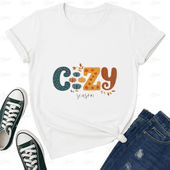 Preppy Cozy Season Coquette Bow Fall Autumn Pumpkin Unisex T-Shirt, up to size 5XL