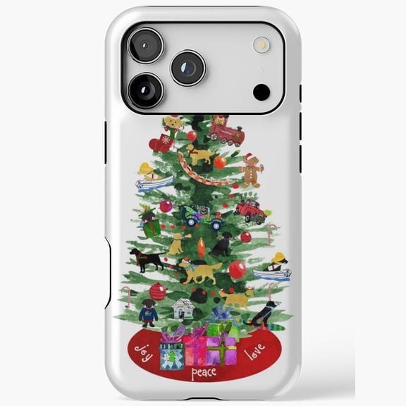 Preppy Dog Christmas Tree Case for iPhone 11 12 13 14 15 16 17 Pro Max