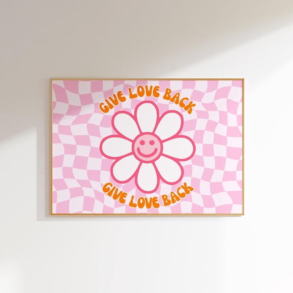 Preppy Dopamine Trendy Retro Cute Horizontal Above Bed Decor, Unframed Paper Poster 8x10in